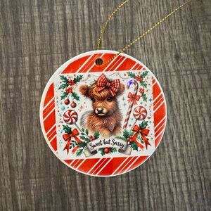 Cow Sweet but Sassy Holiday Ornament